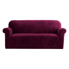 Artiss Ruby Red Velvet Sofa Cover for 3-Seater Couch - Stretchable, Machine Washable, Anti-Slip, Elegant Style Artiss Ruby Red Velvet Sofa Cover for 3-Seater Couch - Stretchable, Machine Washable, Anti-Slip, Elegant Style