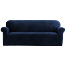 Artiss 4-Seater Sofa Cover - Stretchable Crystal Velvet, Sapphire, Anti-Slip, Machine Washable, All-Round Protection