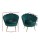 Artiss Armchair Velvet Green 71cm Shell Back, High Resilience Foam Padding, Gold Metal Legs, Modern Accent Chair