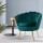 Artiss Armchair Velvet Green 71cm Shell Back, High Resilience Foam Padding, Gold Metal Legs, Modern Accent Chair
