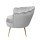 Artiss Armchair Velvet Fabric Grey 71x71x68cm - Iconic Shell Back Design, High Resilience Foam, Gold Legs
