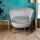 Artiss Armchair Velvet Fabric Grey 71x71x68cm - Iconic Shell Back Design, High Resilience Foam, Gold Legs