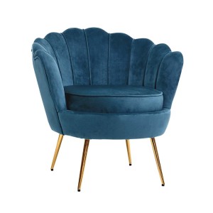 Artiss Armchair Velvet Upholstery Navy 71x71x68cm - Iconic Design, Timeless Appeal, High Resilience Foam, Gold Legs