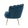 Artiss Armchair Velvet Upholstery Navy 71x71x68cm - Iconic Design, Timeless Appeal, High Resilience Foam, Gold Legs