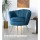 Artiss Armchair Velvet Upholstery Navy 71x71x68cm - Iconic Design, Timeless Appeal, High Resilience Foam, Gold Legs