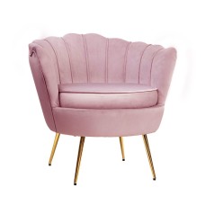 Artiss Armchair, Velvet Upholstery, 71x68x71cm, Pink, Vintage Shell Back, Gold Legs, High Resilience Foam Padding Artiss Armchair, Velvet Upholstery, 71x68x71cm, Pink, Vintage Shell Back, Gold Legs, High Resilience Foam Padding