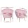 Artiss Armchair, Velvet Upholstery, 71x68x71cm, Pink, Vintage Shell Back, Gold Legs, High Resilience Foam Padding