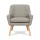 Artiss Anne 2X Beige Armchair Set: Retro Tub Chair with Faux Linen, Tufted Back, Thick Foam, and Rubber Wood Legs