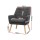 Artiss Anne Armchair in Charcoal Linen Fabric - Full Size with Tufted Backrest, Thick Foam Padding, Durable Wood Frame