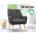 Artiss Anne Armchair in Charcoal Linen Fabric - Full Size with Tufted Backrest, Thick Foam Padding, Durable Wood Frame