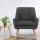 Artiss Anne Armchair in Charcoal Linen Fabric - Full Size with Tufted Backrest, Thick Foam Padding, Durable Wood Frame