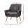 Artiss Anne 2X Armchair Set - Charcoal Faux Linen, Retro Tub Chair with Tufted Backrest, Wooden Frame, Rubber Wood Legs