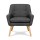 Artiss Anne 2X Armchair Set - Charcoal Faux Linen, Retro Tub Chair with Tufted Backrest, Wooden Frame, Rubber Wood Legs