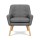 Artiss Anne Grey Armchair Set of 2 - Faux Linen, Full-Size, Tufted Design, Thick Foam, Rubber Wood Legs, 130kg Capacity
