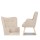Artiss Armchair Set with Ottoman, Faux Linen, Beige, 58x52x85cm, Scandinavian Style, Elegant Tufted Design