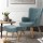 Artiss Armchair Set with Ottoman, Faux Linen, Blue, 58x52x85cm, Scandinavian Style, Comfortable & Durable