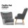 Artiss Armchair Set with Ottoman, Faux Linen, Grey, 58x52x85cm, Scandinavian Style, Tufted Design, Rubber Wood Legs