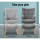 Artiss Armchair Set with Ottoman, Faux Linen, Grey, 58x52x85cm, Scandinavian Style, Tufted Design, Rubber Wood Legs