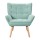 Artiss Cindy Armchair Lounge Chair, Blue Linen Fabric, Tufted Accent Sofa Seat, Metal Frame, 75x82x85cm, Modern Style