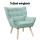 Artiss Cindy Armchair Lounge Chair, Blue Linen Fabric, Tufted Accent Sofa Seat, Metal Frame, 75x82x85cm, Modern Style