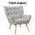 Artiss Armchair Lounge Chair, Grey Faux Linen Fabric, Modern Scandinavian Accent, 75x82x85cm, Tufted Cushion Seat