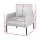 Artiss Kane Grey Armchair - Linen Fabric, Metal Frame, 150kg Capacity, 68.5x73.5x79cm, Modern Accent Chair with Pillow