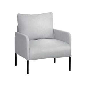 Artiss Kane Grey Armchair - Linen Fabric, Metal Frame, 150kg Capacity, 68.5x73.5x79cm, Modern Accent Chair with Pillow