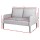 Artiss Kane 2-Seater Armchair Sofa, Grey Linen Upholstery, Metal Frame, Plush Cushions, 250kg Capacity, Modern Design
