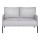 Artiss Kane 2-Seater Armchair Sofa, Grey Linen Upholstery, Metal Frame, Plush Cushions, 250kg Capacity, Modern Design