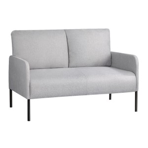 Artiss Kane 2-Seater Armchair Sofa, Grey Linen Upholstery, Metal Frame, Plush Cushions, 250kg Capacity, Modern Design