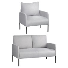 Artiss Kane 4 Seater Armchair Sofa Set, Modern Scandinavian, Linen Fabric, Metal Frame, Grey, Plush Comfort Artiss Kane 4 Seater Armchair Sofa Set, Modern Scandinavian, Linen Fabric, Metal Frame, Grey, Plush Comfort