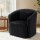 Artiss Round Swivel Armchair Black Sherpa Fleece, 360-Degree Rotation, Ergonomic Design, 73x74x67cm, 150kg Capacity