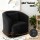 Artiss Round Swivel Armchair Black Sherpa Fleece, 360-Degree Rotation, Ergonomic Design, 73x74x67cm, 150kg Capacity