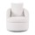 Artiss Round Swivel Armchair with Extra Pillow, White - 360° Swivel, Sherpa Fleece Upholstery, 70x76x84cm, 150kg