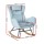 Artiss Rocking Chair Armchair Velvet Blue, 63x83x90cm, Cosy Lounge with Pillow & Side Pocket, Anti-Slip Pads