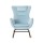 Artiss Rocking Chair Armchair Velvet Blue, 63x83x90cm, Cosy Lounge with Pillow & Side Pocket, Anti-Slip Pads