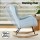 Artiss Rocking Chair Armchair Velvet Blue, 63x83x90cm, Cosy Lounge with Pillow & Side Pocket, Anti-Slip Pads