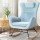 Artiss Rocking Chair Armchair Velvet Blue, 63x83x90cm, Cosy Lounge with Pillow & Side Pocket, Anti-Slip Pads