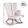 Artiss White Bouclé Fabric Rocking Armchair - Ergonomic Design with Metal Frame, Rubber Wood Legs, 180kg Capacity