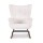 Artiss White Bouclé Fabric Rocking Armchair - Ergonomic Design with Metal Frame, Rubber Wood Legs, 180kg Capacity