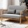 Artiss Olive 2-Seater Love seat: Modern Scandinavian Armchair in Grey Faux Linen, Sturdy Rubber Wood Frame, 102cm Wide