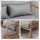 Artiss Olive 2-Seater Love seat: Modern Scandinavian Armchair in Grey Faux Linen, Sturdy Rubber Wood Frame, 102cm Wide