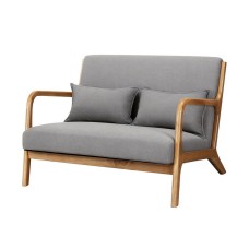 Artiss Olive 2-Seater Love seat: Modern Scandinavian Armchair in Grey Faux Linen, Sturdy Rubber Wood Frame, 102cm Wide Artiss Olive 2-Seater Love seat: Modern Scandinavian Armchair in Grey Faux Linen, Sturdy Rubber Wood Frame, 102cm Wide