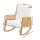 Artiss Rocking Armchair, Teddy Fabric & Rattan, White, 58x72.5x98cm - Vintage Elegance & Comfort, 150kg Capacity