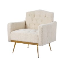 Artiss Armchair Boucle Fabric Beige 66x69x88cm - Modern Scandinavian Style, Sturdy Metal Frame, Plush Comfort