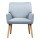 Artiss Sebastini Armchair, Faux Fabric, Blue Grey, 63x64.5x84cm, Stylish & Comfortable with Rubber Wood Legs