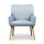 Artiss Sebastini 2X Armchair Set - Blue Grey Faux Fabric, High-Resilience Foam, Rubber Wood Legs, 150kg Capacity