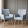 Artiss Sebastini 2X Armchair Set - Blue Grey Faux Fabric, High-Resilience Foam, Rubber Wood Legs, 150kg Capacity
