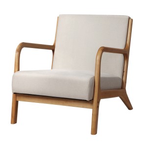 Artiss Armchair, Faux Fabric, Beige, 65x76.5x72.5cm, Comfortable Olive Design, High-Resilience Foam, Elegant & Sturdy