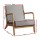 Artiss Olive Armchair Light Grey - Premium Faux Fabric, High-Resilience Foam, Sturdy Rubber Wood, 150kg Capacity